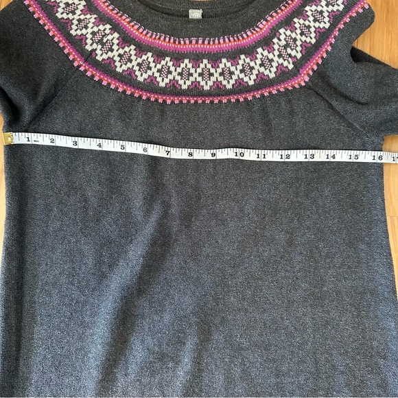 Hanna Andersson Fair Isle Sweater Dress Womens XS Gray & Violet Nordic Knit - Picture 12 of 13